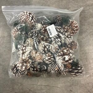 Whaline 170 Pc Snow Pine Cones Berries Greenery Christmas Craft Fillers New